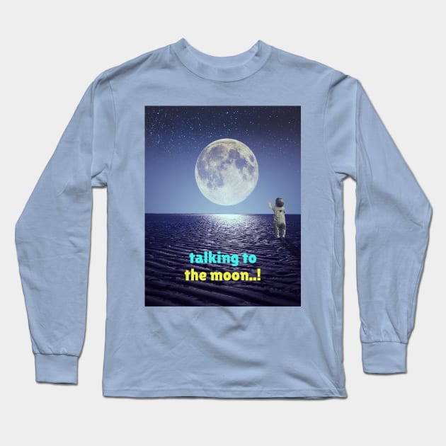 talking to the moon... Long Sleeve T-Shirt by Pirikiti +